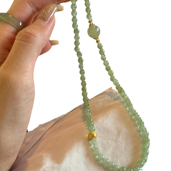 Prirodni Hetianski jade 4 mm dvostruki kružni narukvica za slojevito nošenje, retro kineski stil, ženski elegantni komad nakita