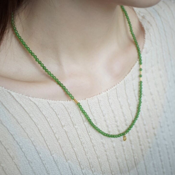 Prirodno zelena ogrlica s jade privjeskom, novi kineski stil za pulover