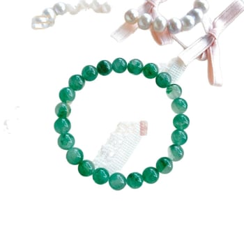 Prirodni Dulong jade, ledeno zelene perle s cvjetnim uzorkom, okrugle zelene perle, unisex narukvica