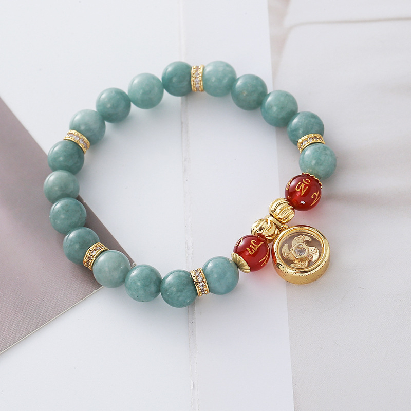 Narukvica od prirodnog agata s chalcedonovim lotosovim motivom, DIY dizajn, geometrijski stil za žene