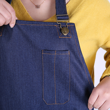 Honey Red denimski šator s halterom, dug, otporan na masnoće, za kuhinju i pečenje
