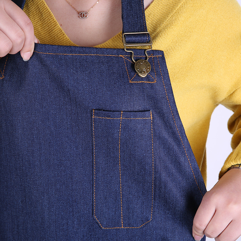 Honey Red denimski šator s halterom, dug, otporan na masnoće, za kuhinju i pečenje