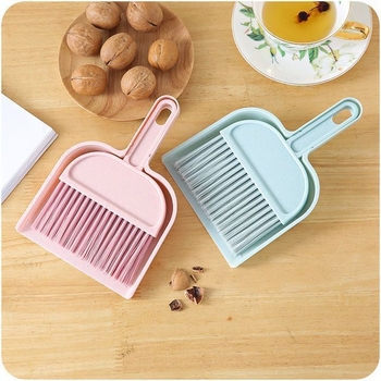 Mini seprű és porlapát készlet otthonra, puha sörtéjű tisztítófej az asztali felületekhez és ablakpárkányhoz, gyerekbarát