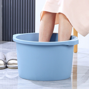 Пластмасова кофа за крака за дома, удебелена и проста конструкция в стил дървена бъчва, масажна кофа за крака за възрастни, дълбока, без монтаж