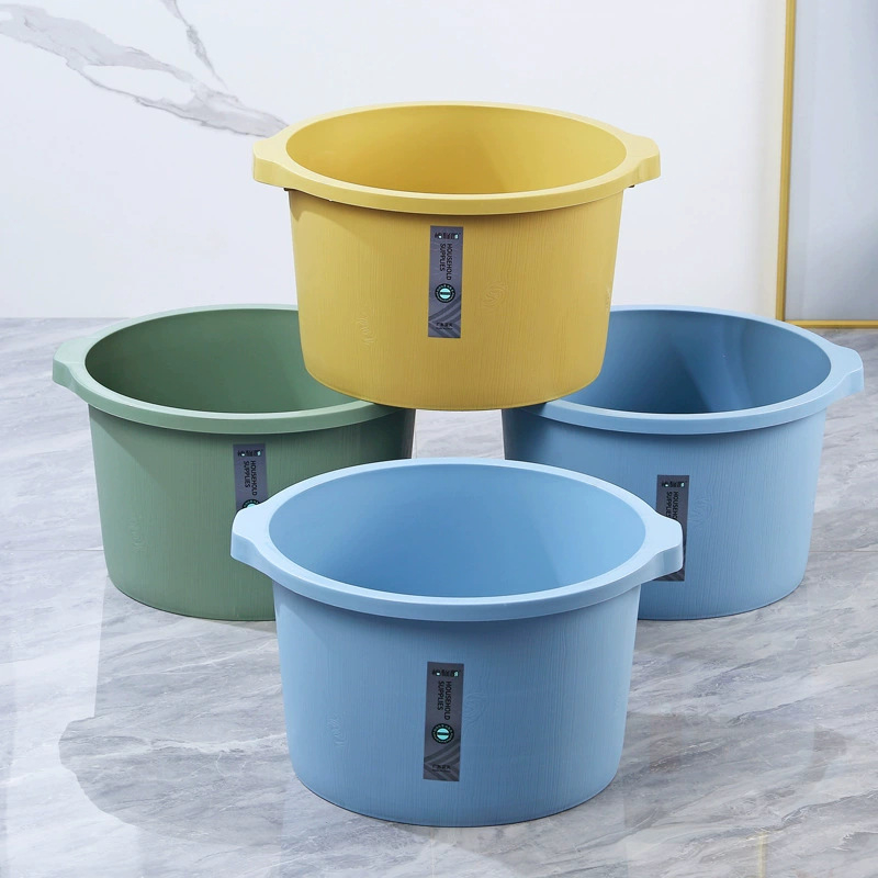 Пластмасова кофа за крака за дома, удебелена и проста конструкция в стил дървена бъчва, масажна кофа за крака за възрастни, дълбока, без монтаж