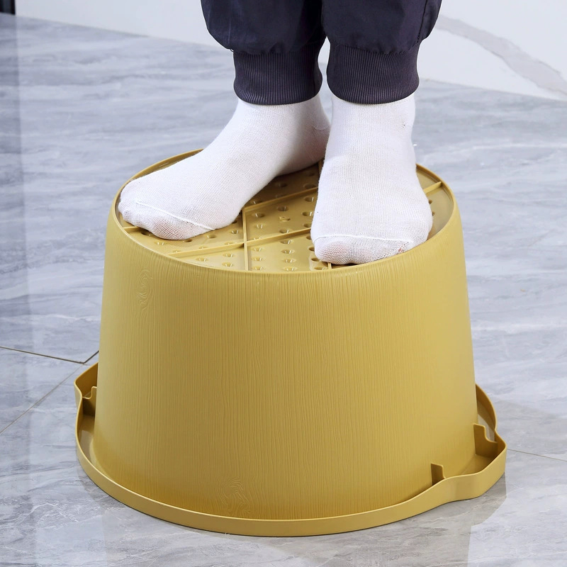 Пластмасова кофа за крака за дома, удебелена и проста конструкция в стил дървена бъчва, масажна кофа за крака за възрастни, дълбока, без монтаж