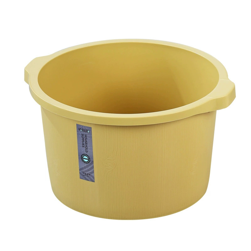 Пластмасова кофа за крака за дома, удебелена и проста конструкция в стил дървена бъчва, масажна кофа за крака за възрастни, дълбока, без монтаж