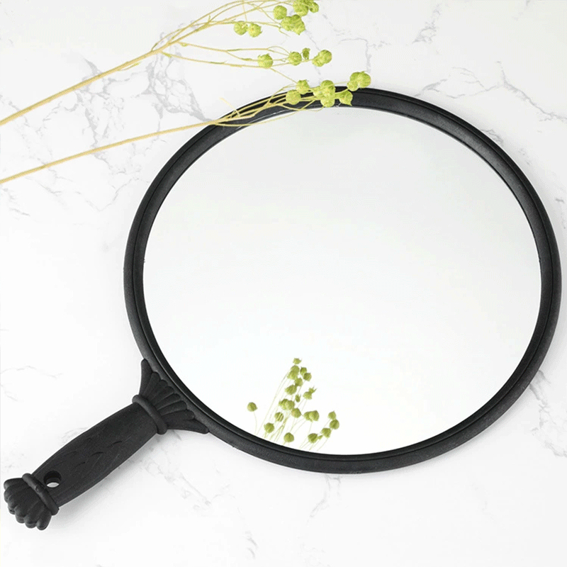 Oglindă de frumusețe cu mâner circular, mare, pentru saloane și machiaj