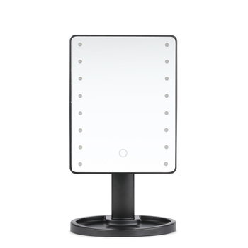 Oglindă de machiaj cu iluminare și spațiu de depozitare, oglindă de masă rotativă, reglabilă pentru dormitor