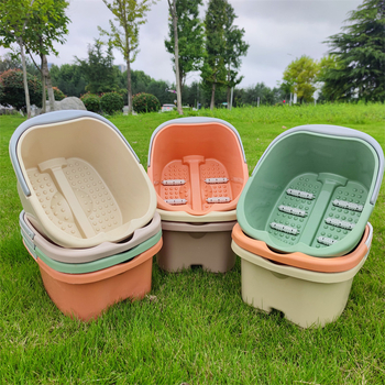 Пластмасова удебелена ваничка за крака с четири колела, преносима масажна ваничка за крака с ролери