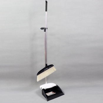 Tisztító söprő és lapát készlet otthoni tisztításra, rozsdamentes acélból, puha sörtés seprű a nappali padlójához