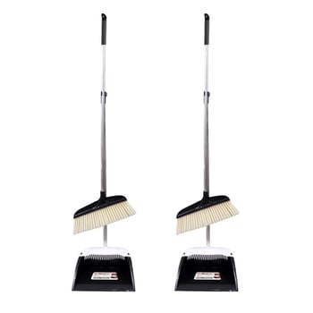 Tisztító söprő és lapát készlet otthoni tisztításra, rozsdamentes acélból, puha sörtés seprű a nappali padlójához