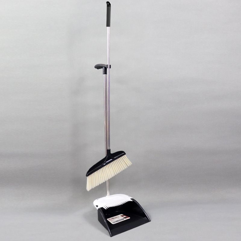 Tisztító söprő és lapát készlet otthoni tisztításra, rozsdamentes acélból, puha sörtés seprű a nappali padlójához