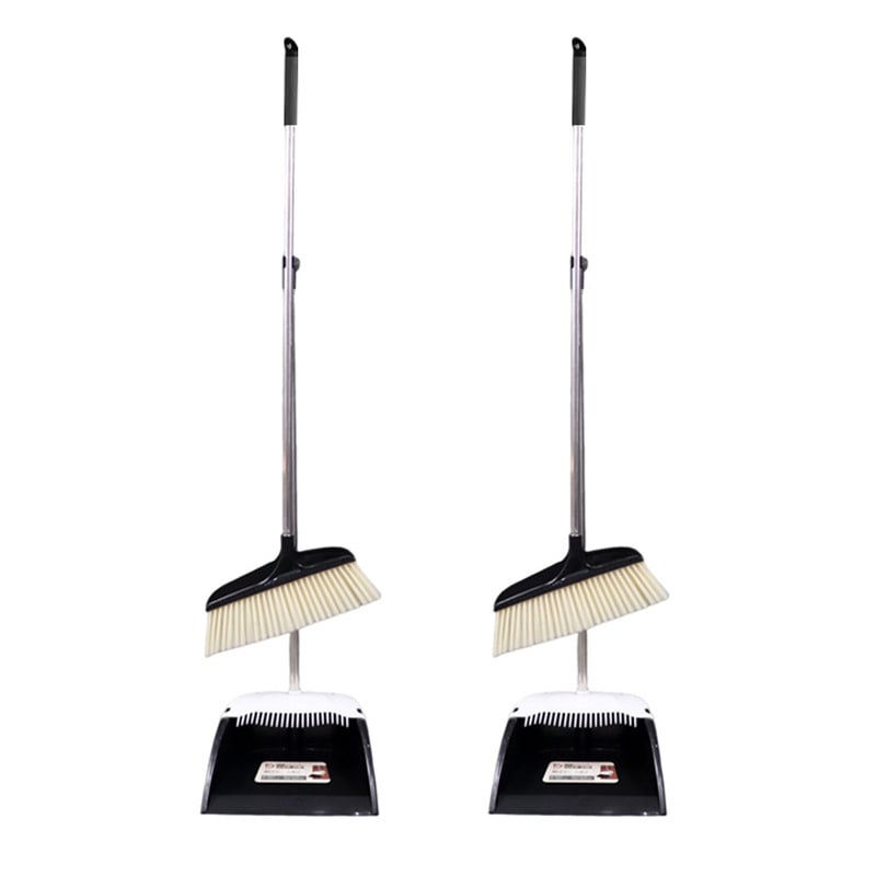 Tisztító söprő és lapát készlet otthoni tisztításra, rozsdamentes acélból, puha sörtés seprű a nappali padlójához