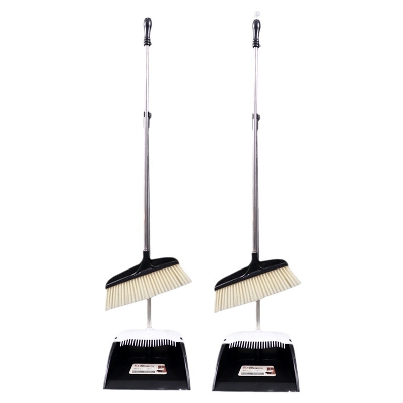 Tisztító söprő és lapát készlet otthoni tisztításra, rozsdamentes acélból, puha sörtés seprű a nappali padlójához