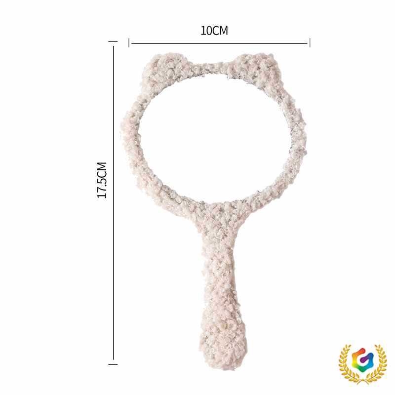 Oglindă de machiaj portabilă, cu formă de labă de ursuleț pluș, oglindă HD, carcasa din plastic