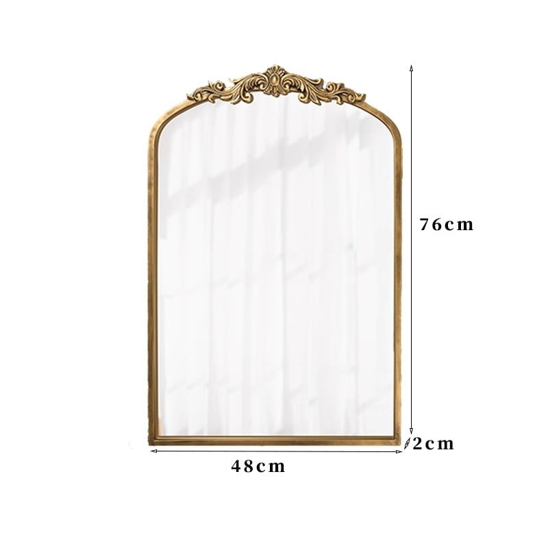 Oglindă franțuzească retro pentru machiaj, decor în stil european, oglindă suspendată pentru baie, arcuită