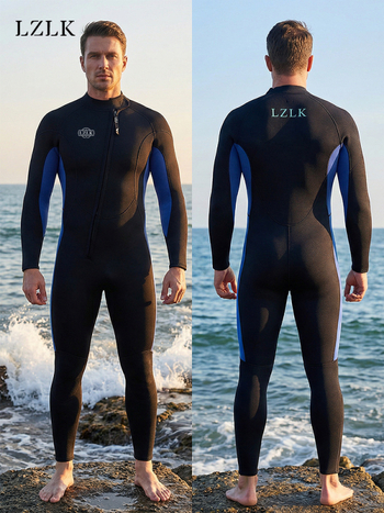 Muški 3 mm jednodijelni wetsuit za ronjenje, snorkeling i plivanje — toplinska zaštita, zaštita od sunca, zaštita od meduza