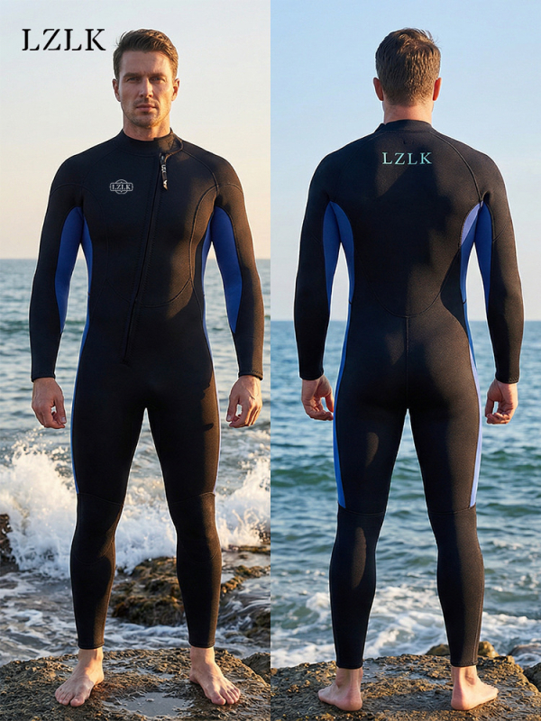 Muški 3 mm jednodijelni wetsuit za ronjenje, snorkeling i plivanje — toplinska zaštita, zaštita od sunca, zaštita od meduza