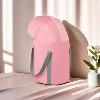 Сгъваема преносима ваничка за крака с изолация и поддържане на температурата, розова, размери 66×30 cm