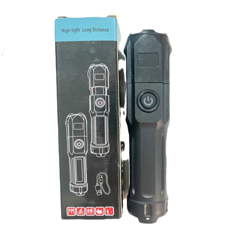 Lanternă LED reîncărcabilă cu spot, fascicul de lungă rază, portabilă, ultra-luminoasă pentru exterior și uz casnic