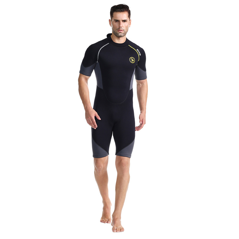 ZCCO 1,5 mm muški jednodijelni wetsuit s kratkim rukavima, zaštita od sunca, održava toplinu, za surfanje i duboko ronjenje, debeli snorklaški kostim, veličine M-L