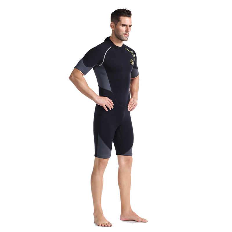 ZCCO 1,5 mm muški jednodijelni wetsuit s kratkim rukavima, zaštita od sunca, održava toplinu, za surfanje i duboko ronjenje, debeli snorklaški kostim, veličine M-L
