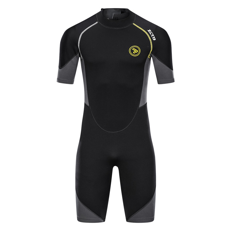 ZCCO 1,5 mm muški jednodijelni wetsuit s kratkim rukavima, zaštita od sunca, održava toplinu, za surfanje i duboko ronjenje, debeli snorklaški kostim, veličine M-L