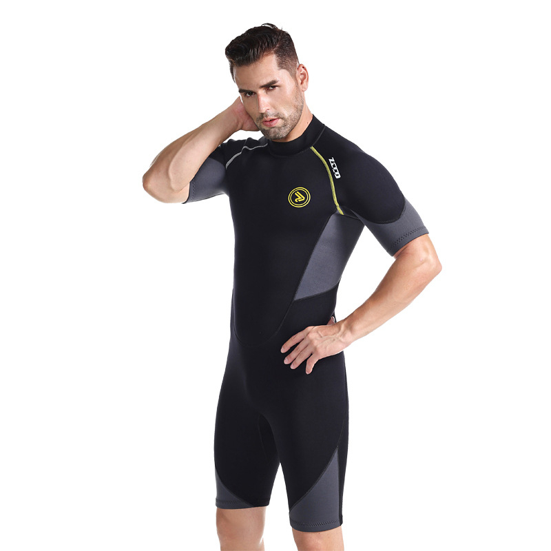 ZCCO 1,5 mm muški jednodijelni wetsuit s kratkim rukavima, zaštita od sunca, održava toplinu, za surfanje i duboko ronjenje, debeli snorklaški kostim, veličine M-L