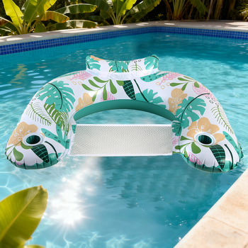 Φουσκωτή PVC καθιστική πλατφόρμα για ενήλικες, πτυσσόμενη εξωτερική ξαπλώστρα για παιχνίδια στο νερό