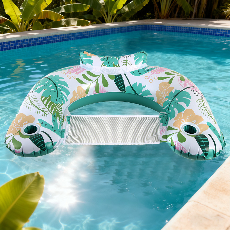 Φουσκωτή PVC καθιστική πλατφόρμα για ενήλικες, πτυσσόμενη εξωτερική ξαπλώστρα για παιχνίδια στο νερό