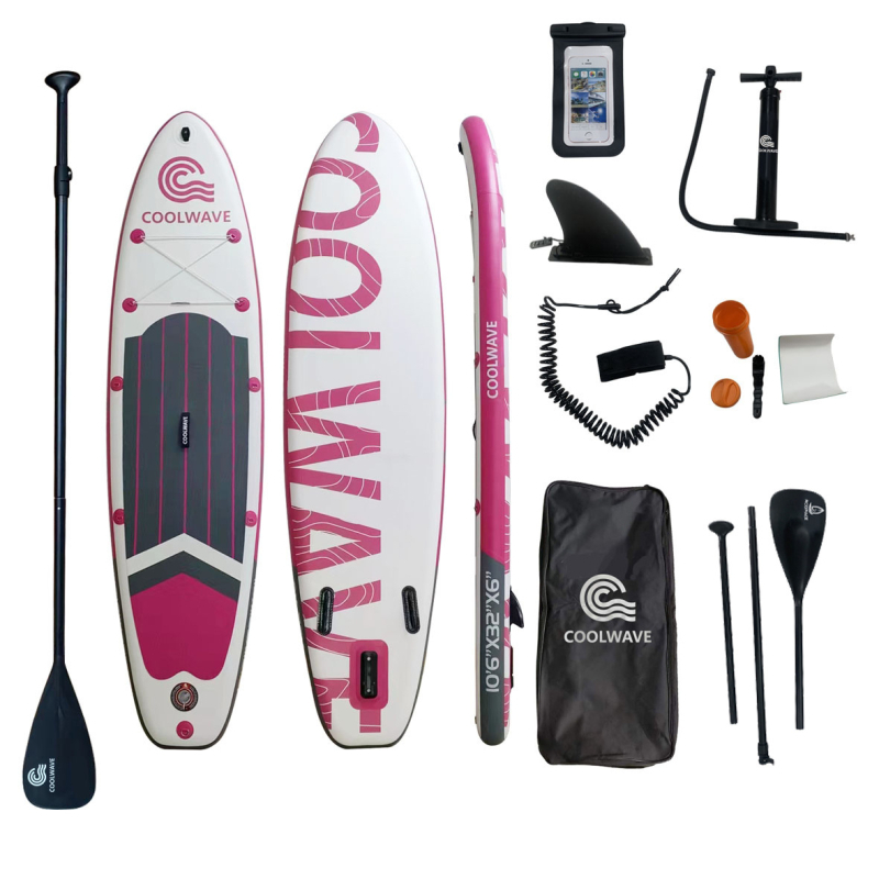 CoolWave σανίδα SUP για θαλάσσια αθλήματα, φουσκωτή με διπλό EVA αντιολισθητική επιφάνεια, πολυλειτουργική