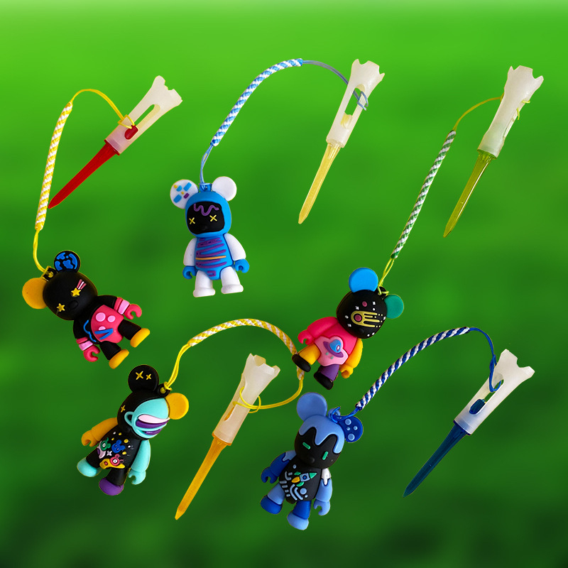 Privjesak s crtićem medvjeda za golf Tee – protiv gubitka, plastični Tee i golf dodaci