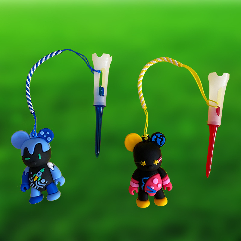 Privjesak s crtićem medvjeda za golf Tee – protiv gubitka, plastični Tee i golf dodaci