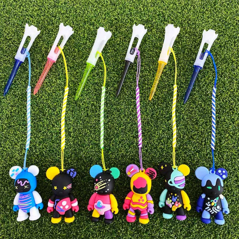 Privjesak s crtićem medvjeda za golf Tee – protiv gubitka, plastični Tee i golf dodaci