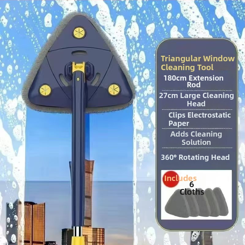 Novi trokutasti mop bez dodirivanja s rukama, s rotacijom od 360° za kućno čišćenje stropa