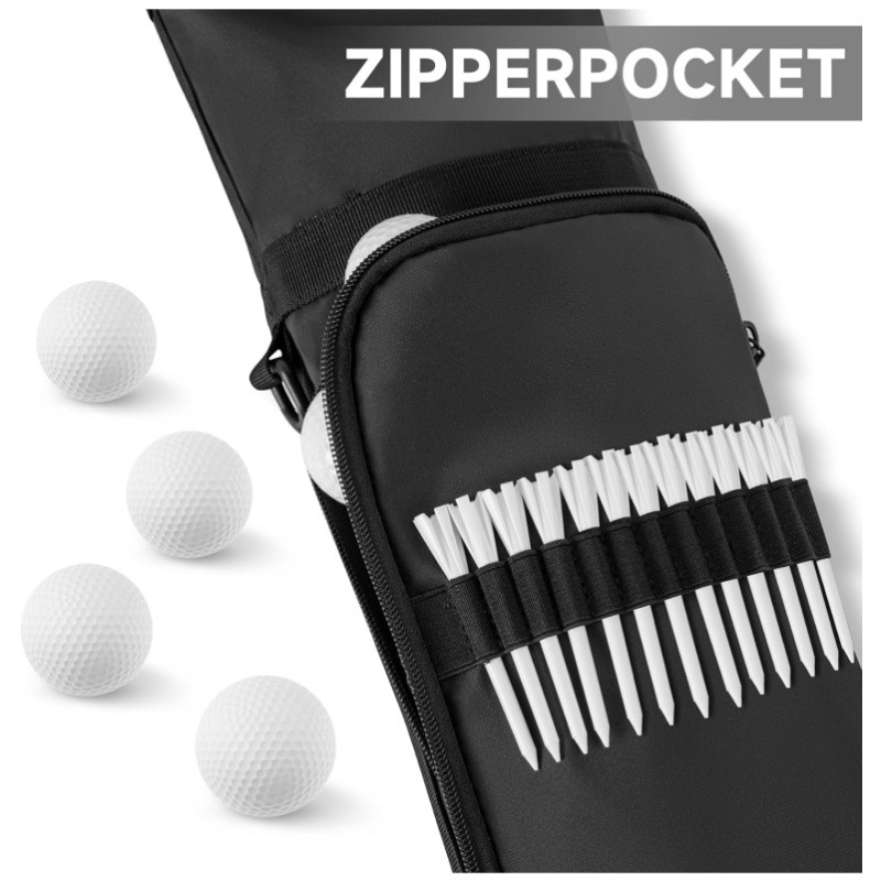 Prijenosna golf torba za 3–6 palica, lagana, sklopiva, s remenom.