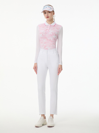 Taoguan дамски голф лятен комплект: розова поло риза с дълъг ръкав и тениска от ice silk