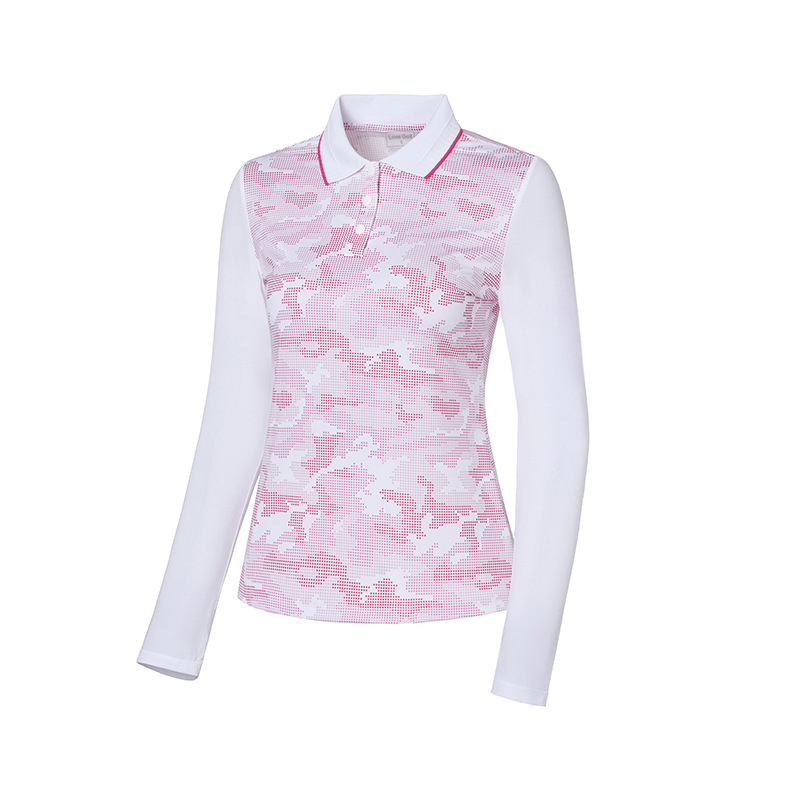 Taoguan дамски голф лятен комплект: розова поло риза с дълъг ръкав и тениска от ice silk