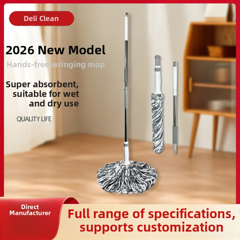 2026 Twist mop s spojnim štapom, ekstra velika glava mopa, Nano Sponge Magic Wipe