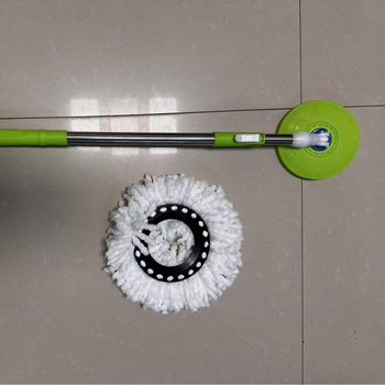 Univerzalna okretna glava mopa s pritisknim klipsom, mikrovlakna glava, nehrđajući čelik, podesiva duljina 80–100 cm, promjer glave 34 cm