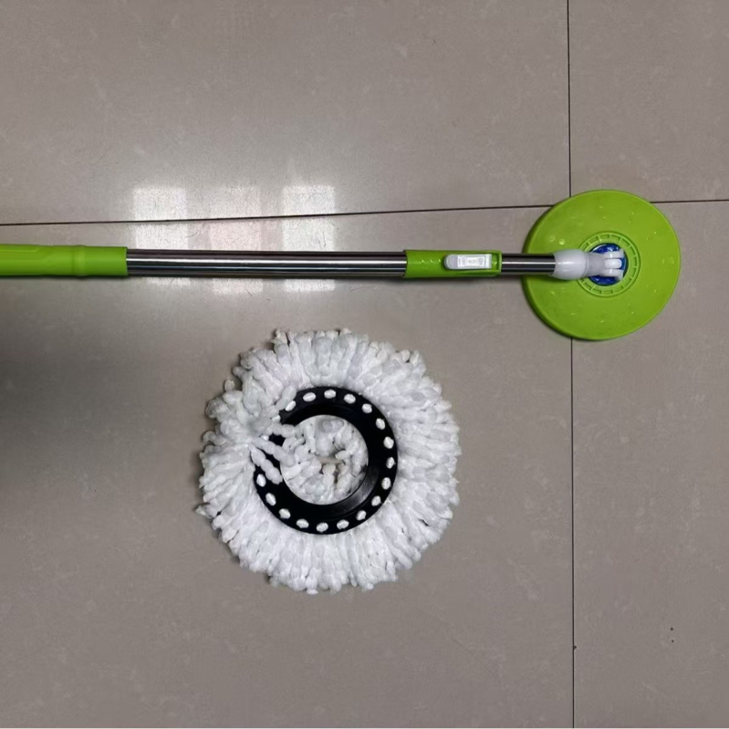 Univerzalna okretna glava mopa s pritisknim klipsom, mikrovlakna glava, nehrđajući čelik, podesiva duljina 80–100 cm, promjer glave 34 cm