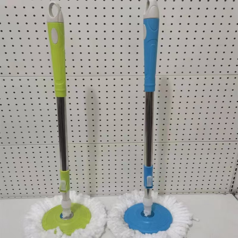 Univerzalna okretna glava mopa s pritisknim klipsom, mikrovlakna glava, nehrđajući čelik, podesiva duljina 80–100 cm, promjer glave 34 cm