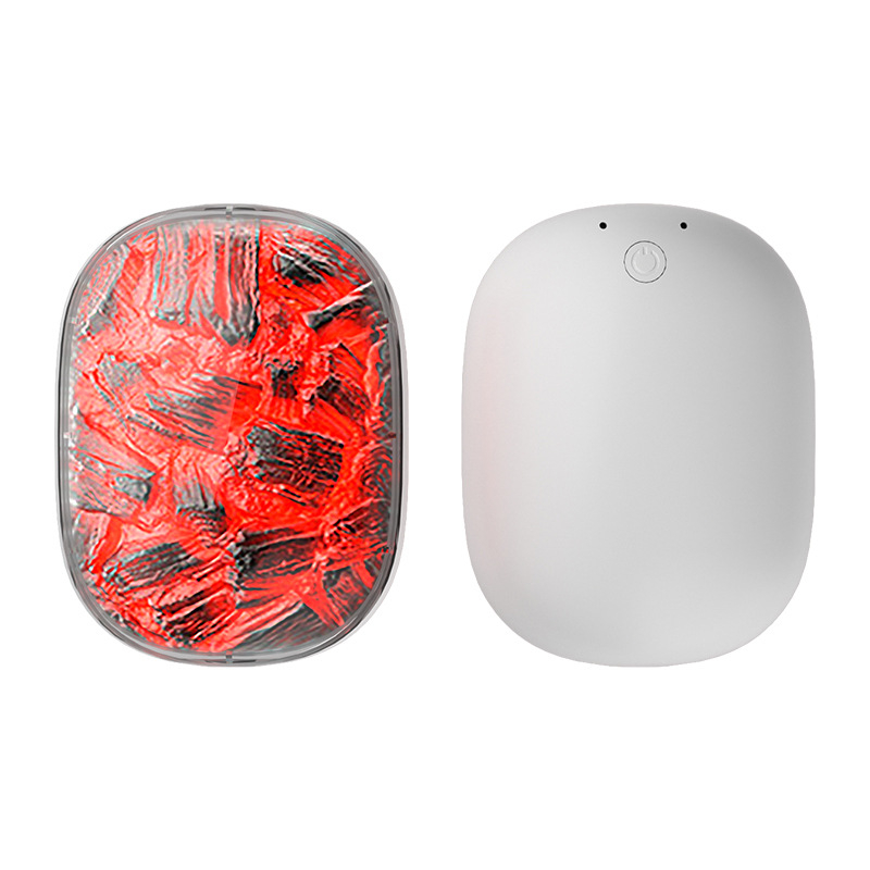 Επαναφορτιζόμενος θερμαντήρας χεριών, 2 σε 1, με δυναμικό φως περιβάλλοντος που μιμείται φλόγα από κάρβουνο