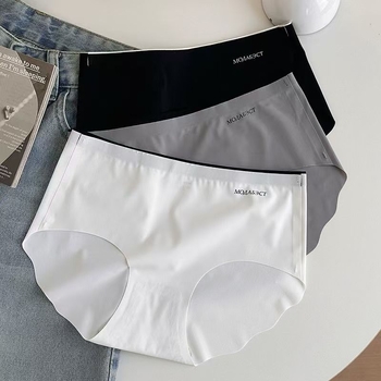 Ženske gaćice od najlona, prozračne, s pamukom, srednji pojas, jednobojne, korejskog stila briefs