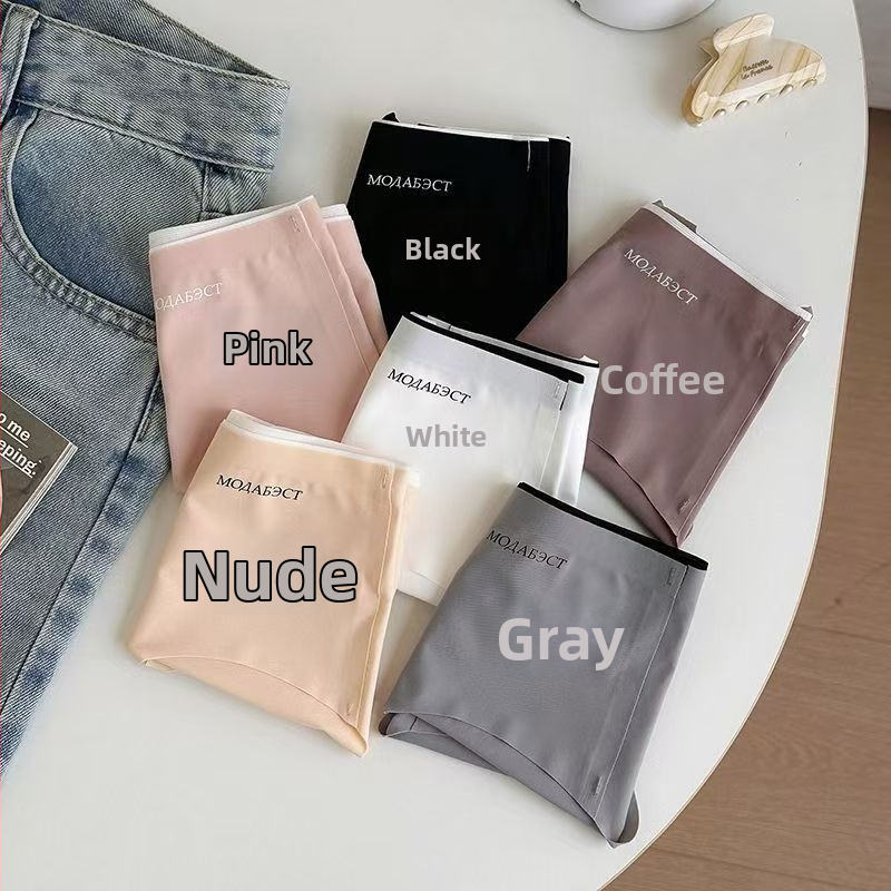 Ženske gaćice od najlona, prozračne, s pamukom, srednji pojas, jednobojne, korejskog stila briefs