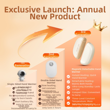 Νέος μαγνητικός ηλεκτρικός θερμαντήρας χεριών — δύο σε ένα, φορητή εξωτερική συσκευή θέρμανσης, επαναφορτιζόμενη θερμαντική επιφάνεια