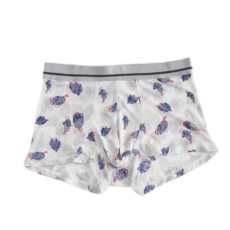 Yuyue 100% svila za muškarce, boxerice s otiskom, Mulberry svila, Ledena svila, prozračne, udobne, bez šavova
