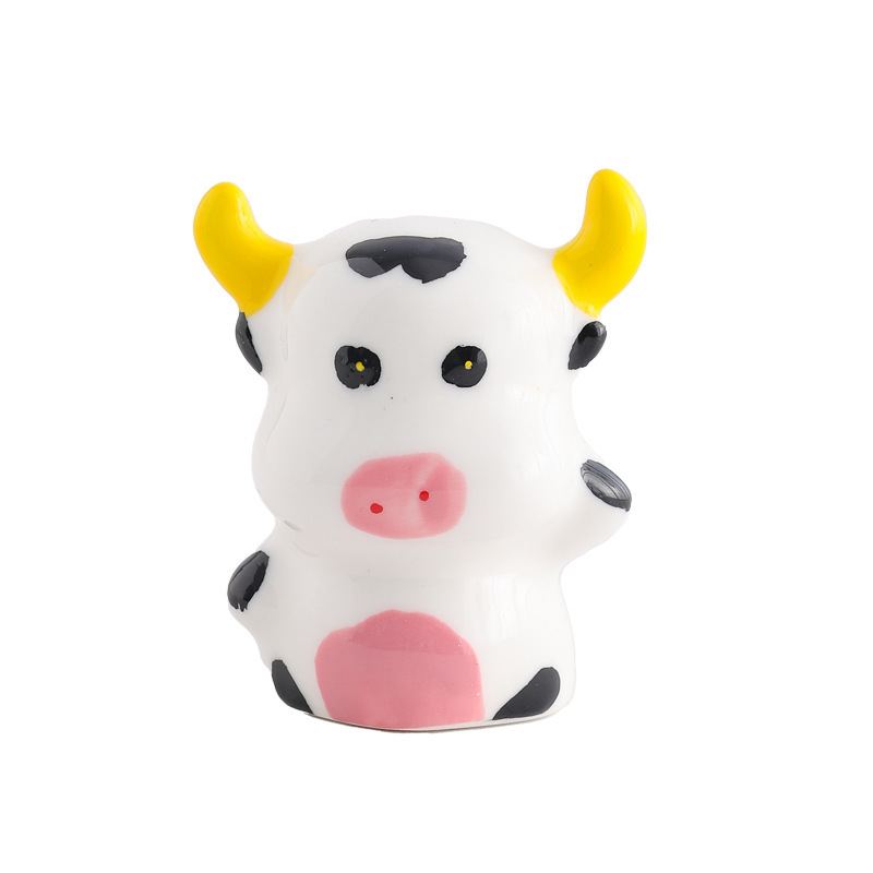 Keramička 3D figura krave - dekorativni ukras za stol u uredu, studiju i dnevnom boravku