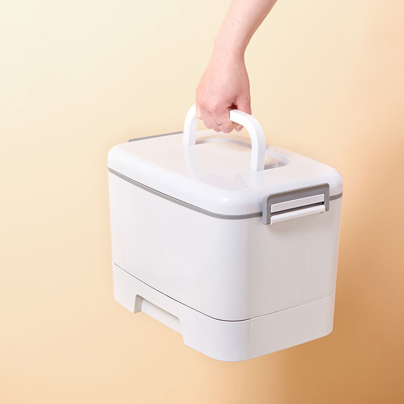 Dvostruki sloj prijenosna plastična kutija za lijekove, velika kućna kutija za lijekove